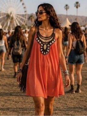 Orange Lightweight Crochet Dress